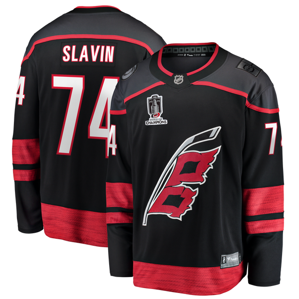 Carolina Hurricanes Jaccob Slavin Black 2026 Stanley Cup Champions Home Breakaway Jersey