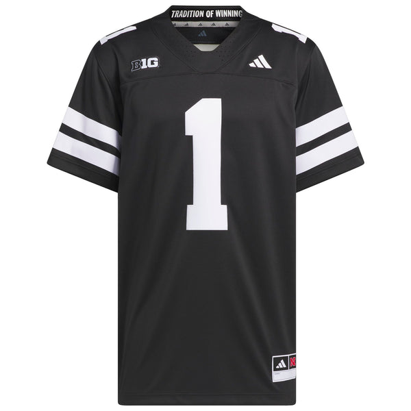 #1 Black Nebraska Huskers Alternate Premier Jersey
