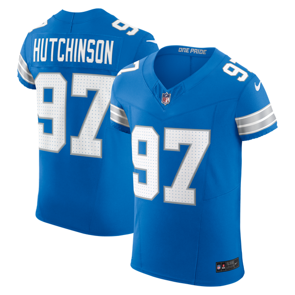 Detroit Lions Aidan Hutchinson Blue Team Vapor F.U.S.E. Elite Jersey