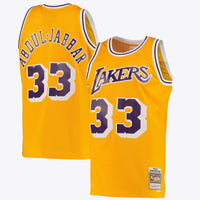 Los Angeles Lakers Kareem Abdul-Jabbar Road Swingman Jersey - Light Gold