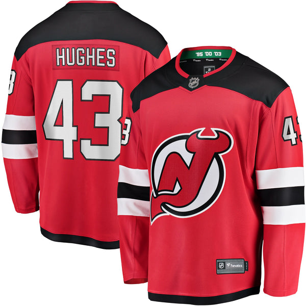 New Jersey Devils Luke Hughes Red Home Breakaway Player Jersey
