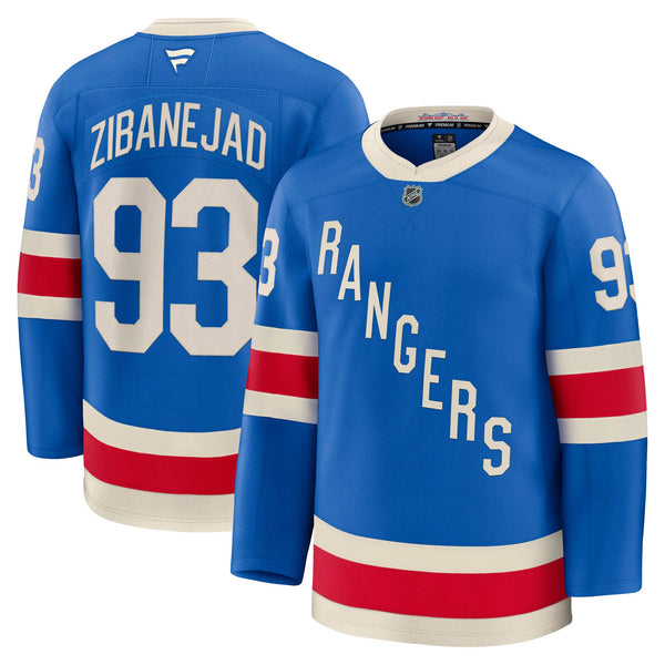 New York Rangers Mika Zibanejad Blue Centennial Premium Jersey