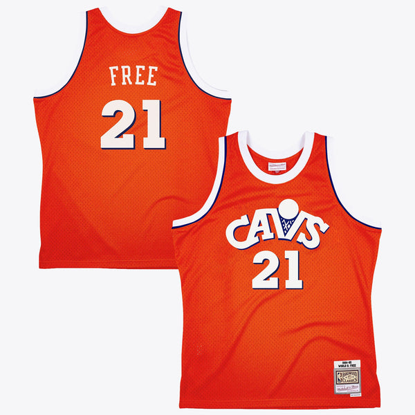 Cleveland Cavaliers World B. Free 1984 Dark Authentic Jersey - Orange