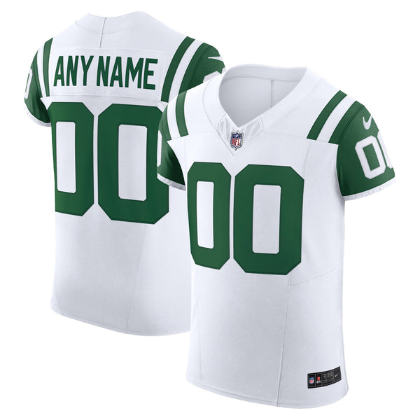 New York Jets White Vapor F.U.S.E. Elite Custom Jersey