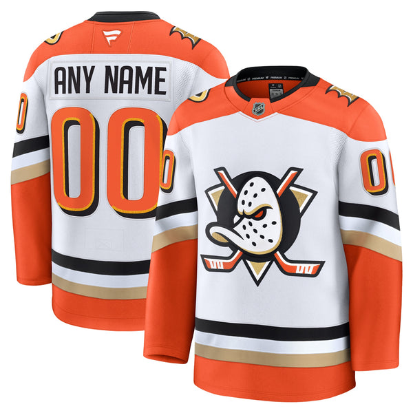 Anaheim Ducks White Away Premium Custom Jersey