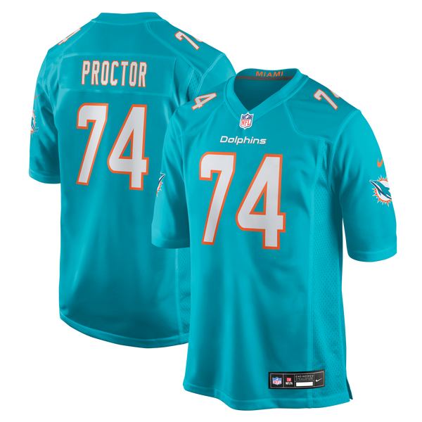 Miami Dolphins Kayden Proctor Aqua 2026 NFL Draft First Round Pick No. 12 Team Game Jersey