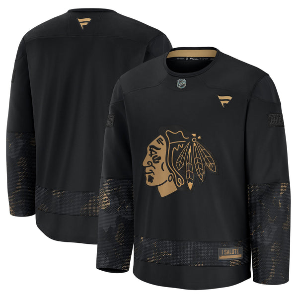 Chicago Blackhawks Black 2024 Military Appreciation Practice Jersey