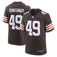 Cleveland Browns Carson Schwesinger Brown 2025 NFL Draft Game Jersey