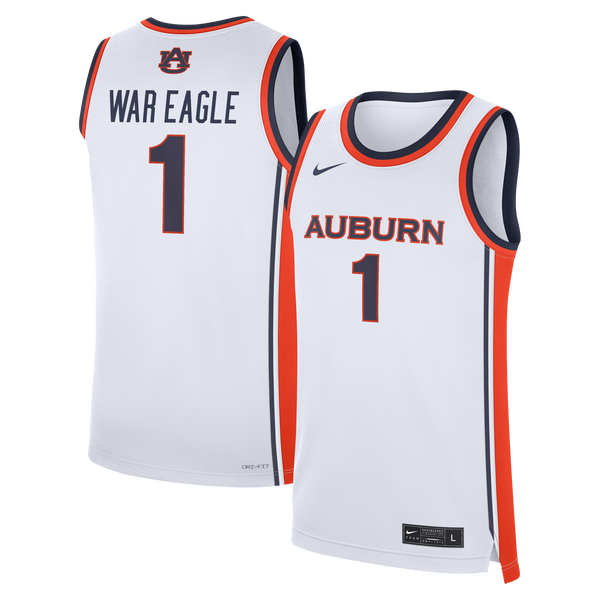 White Auburn Tigers #1 Home War Eagle Replica Basketball Jersey