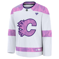 Calgary Flames White 2024 Hockey Fights Cancer Practice Jersey