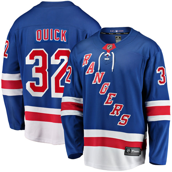 New York Rangers Jonathan Quick Blue Home Breakaway Jersey