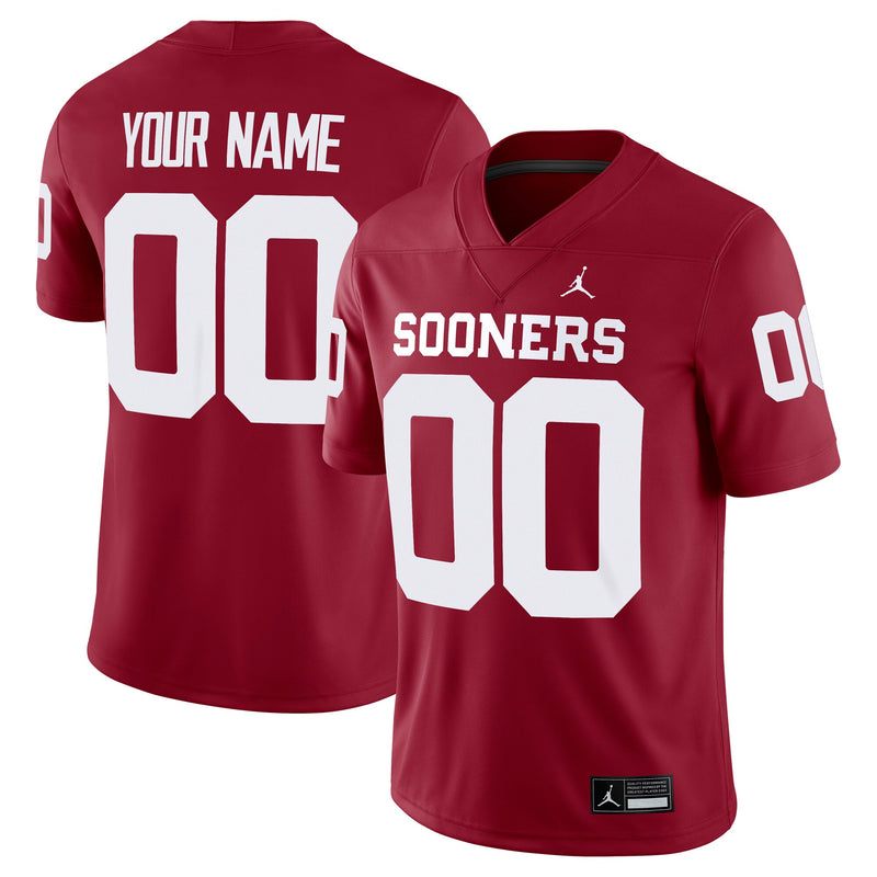Oklahoma Sooners Custom Football Game Jersey - Crimson