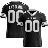 Custom Black White-Gray Authentic Football Jersey