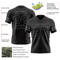 Custom Black Steel Gray Authentic Football Jersey