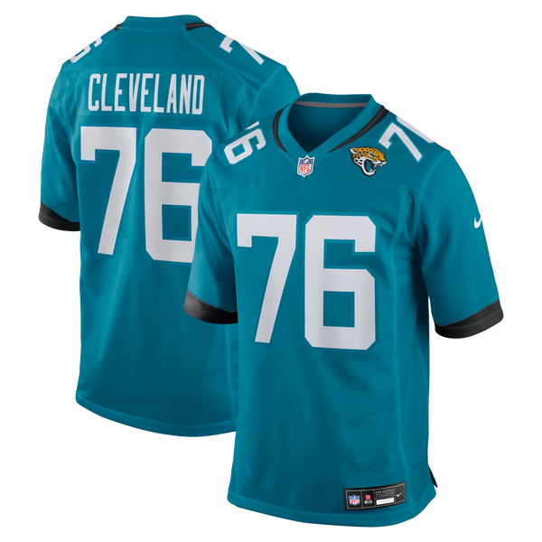Jacksonville Jaguars Ezra Cleveland Teal Game Jersey