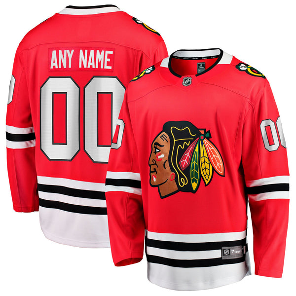 Chicago Blackhawks Red Home Breakaway Custom Jersey