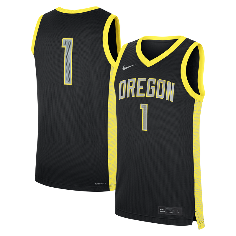 Black Oregon Ducks #1 Alternate Replica Basketball Jersey