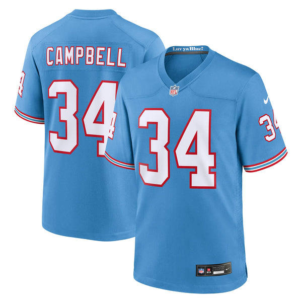 Tennessee Titans Earl Campbell Light Blue Retired Player Alternate Game Jersey