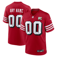 San Francisco 49ers Scarlet 80th Anniversary Alternate Custom Game Jersey
