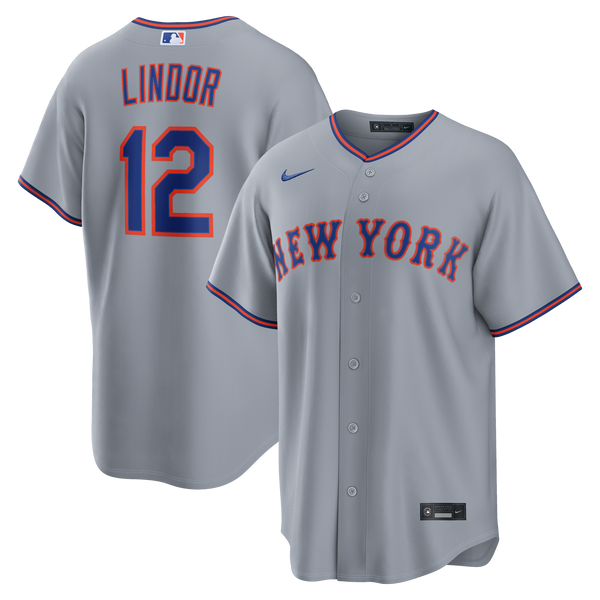 New York Mets Francisco Lindor Gray Road Replica Jersey