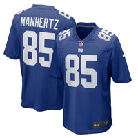 New York Giants Chris Manhertz Royal Team Game Jersey