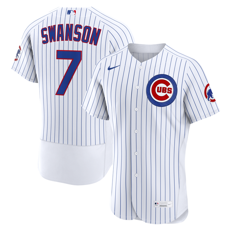 Chicago Cubs Dansby Swanson White Home Authentic Jersey