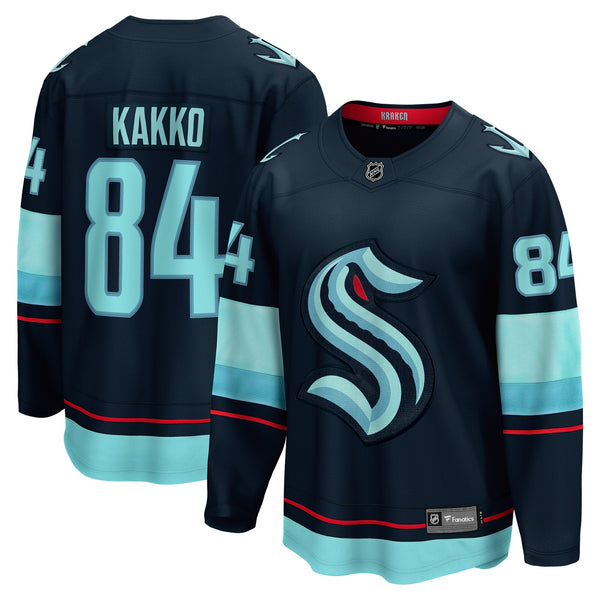 Seattle Kraken Kaapo Kakko Deep Sea Blue Home Breakaway Player Jersey