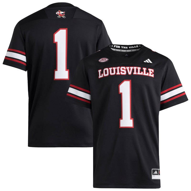 #1 Black Louisville Cardinals Premier Strategy Jersey