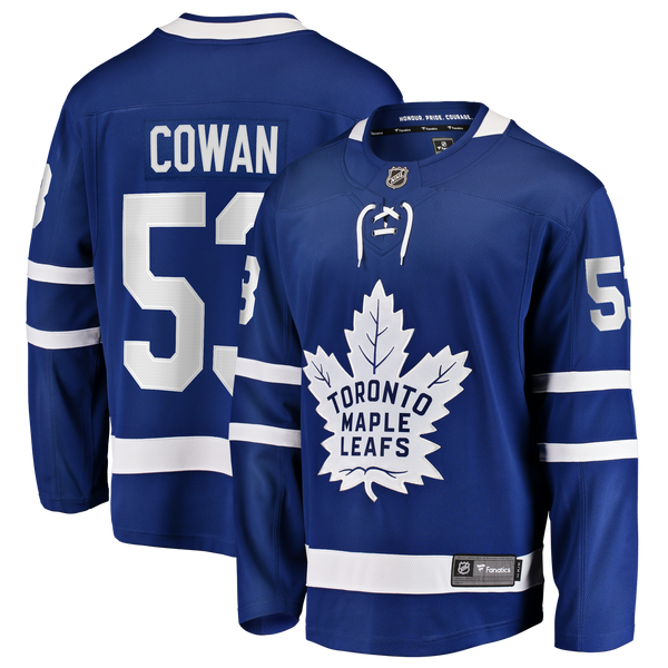 Toronto Maple Leafs Easton Cowan Blue Home Breakaway Jersey